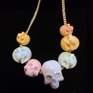 NIB Ashley Bridget Multi-Colored Skull Bracelet 6 1/2 - 7 1/2"